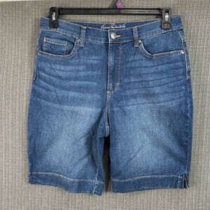 Gloria Vanderbilt Amanda Womens Size 10P Denim Bermuda Shorts Slimming Effect